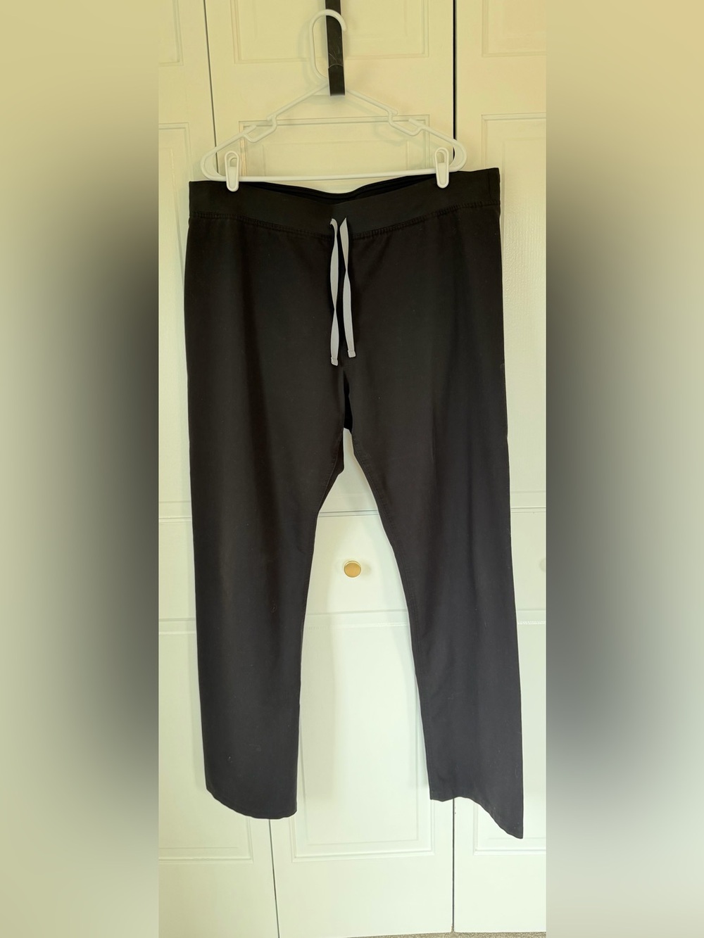 FIGS Technical Collection Black Scrub Pants XL Tall Straight Leg Drawstring